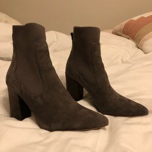 Steve Madden sock booties - dark grey - worn once!